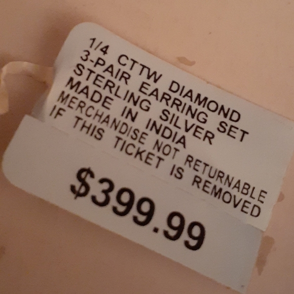 1/4 ctw Diamond Sterling Silver 3-Earring Set - Picture 5 of 5